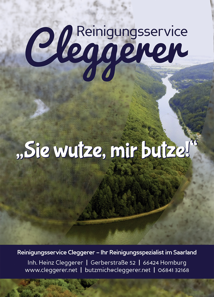 Flyer für die fiktive Reinigungsfirma Cleggerer